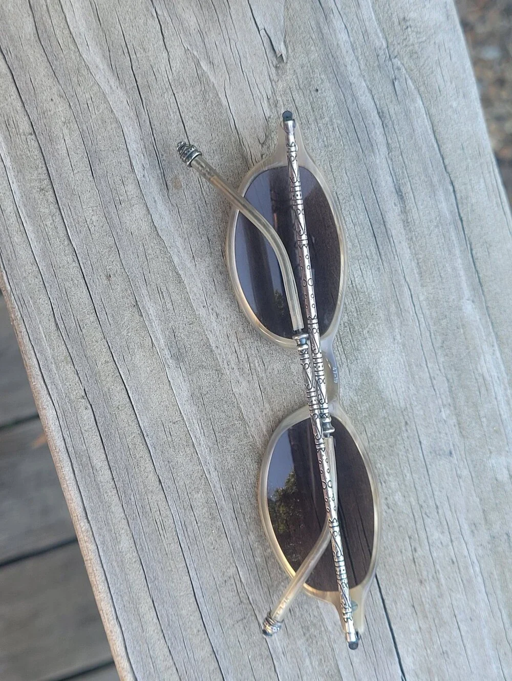 Brighton Vintage Sunglasses (Slim Oval Sunglasses in Brown Tortoise Tint Silver)